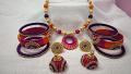Beautiful silk thread jewellery with 3 color combination